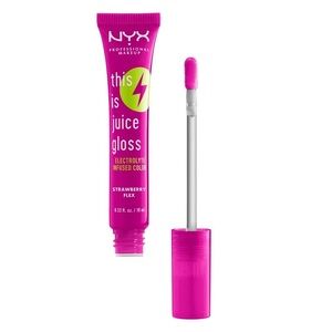 NYX This Is Juice Electrolyte Infused Hydrating Lip Gloss, Strawberry Flex